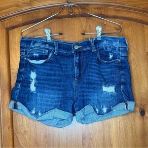 Sneak Peek Women’s Denim Distressed Shorts, L